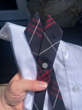 French Toast NWT button-down top and EUC tie-tack/cross-tie bundle!!!